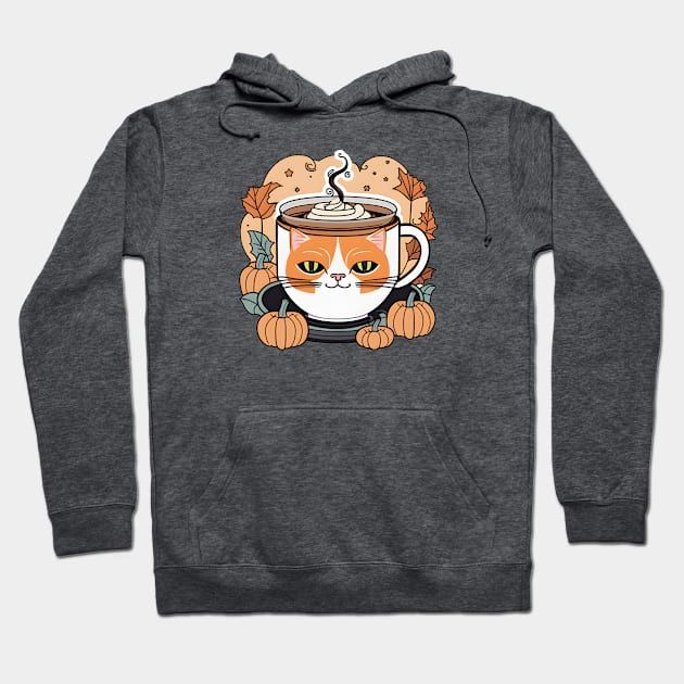 Autumn Pumpkin Latte in Cat Cup Hoodie by LisaHartjesx